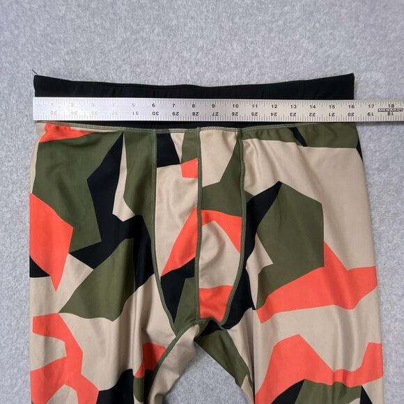 Montec Pants Mens Large L Alpha Base Layer Pant Sand Orange Green Camo Stretch - Picture 3 of 11